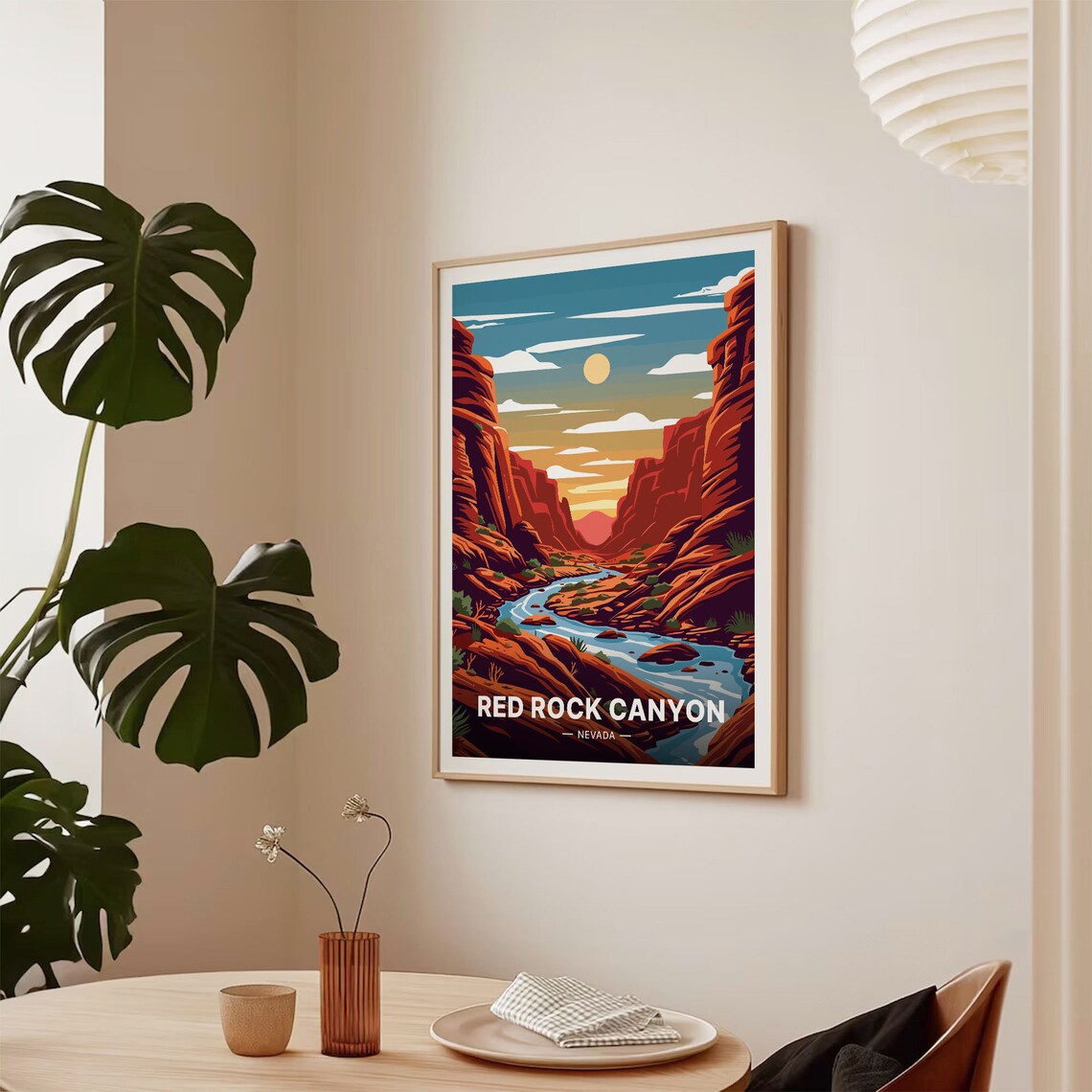 Red Rock Canyon Travel Poster, Nevada Landscape Art Print - Image 2