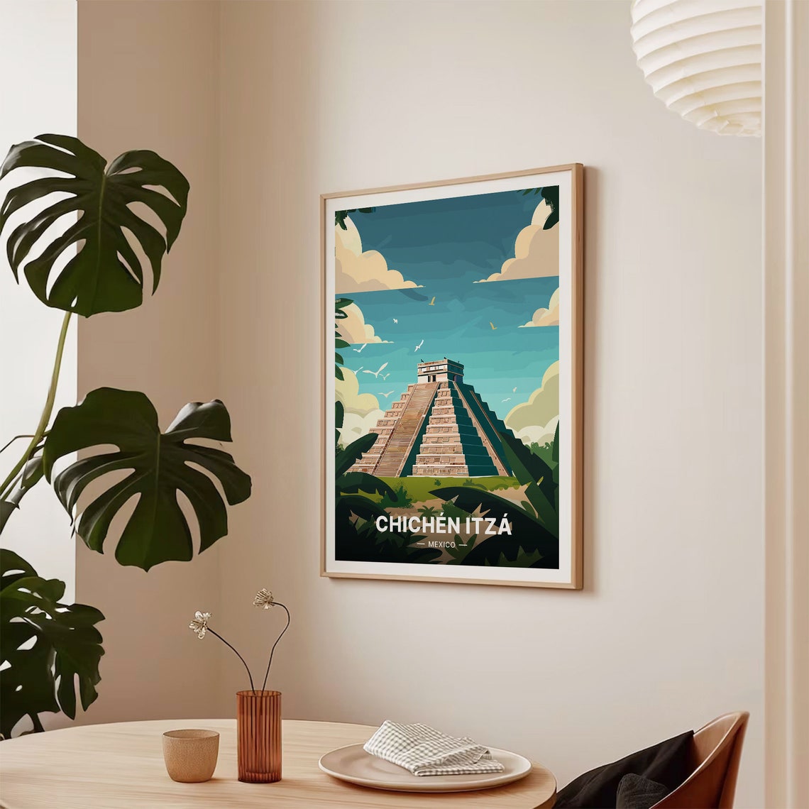 Chichen Itza Mexico El Castillo Mayan Pyramid Jungle Ruins Poster - Image 2