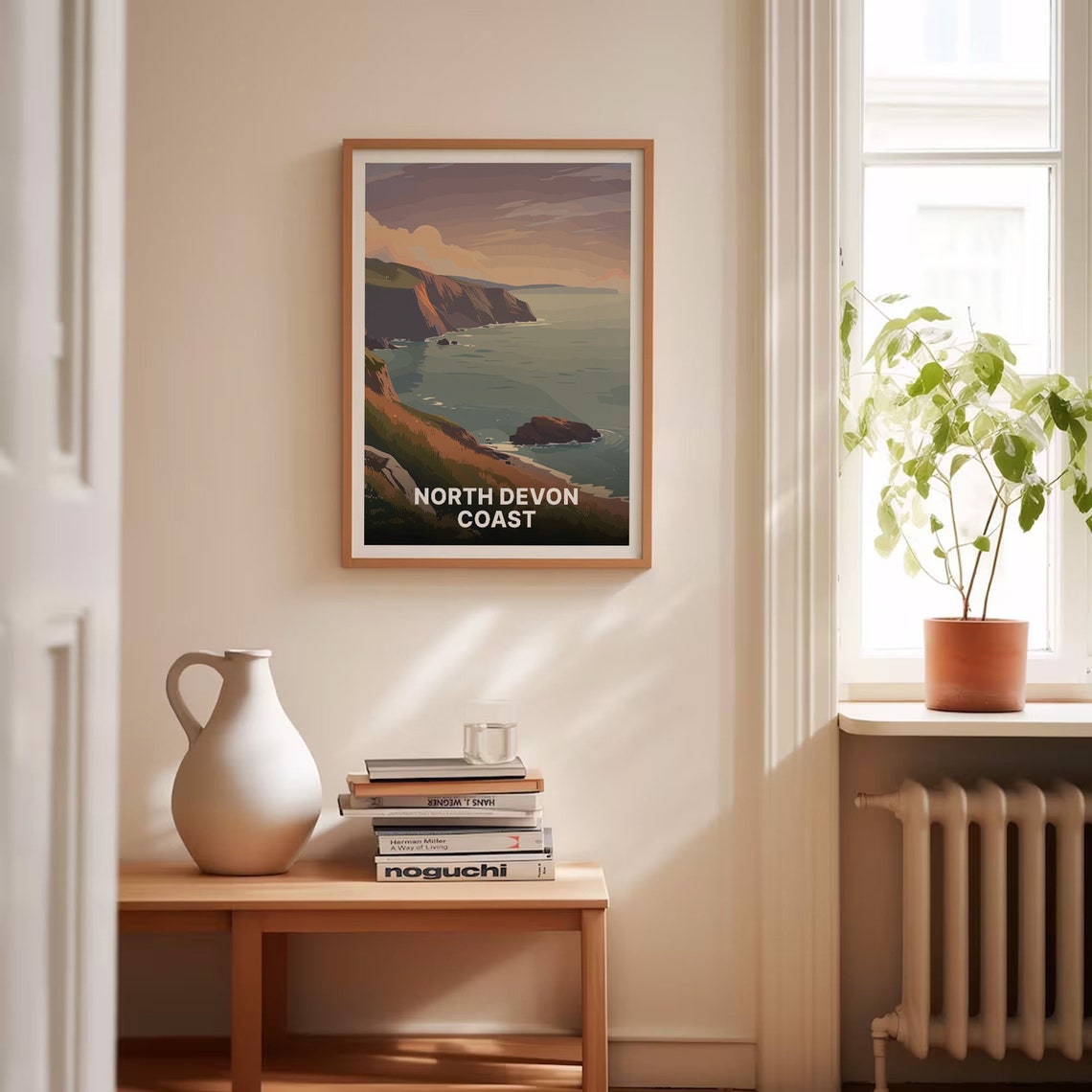North Devon Coast Cliffs Sunset Seascape Dusk Travel Art Poster - Image 4