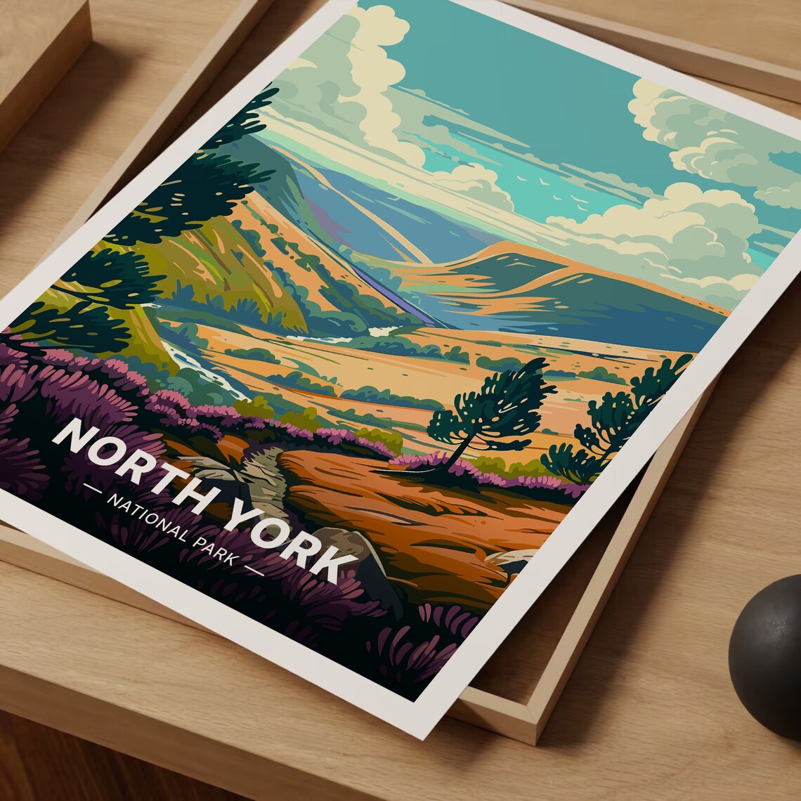 North York Moors National Park Heather Dale Vintage Travel Poster - Image 3