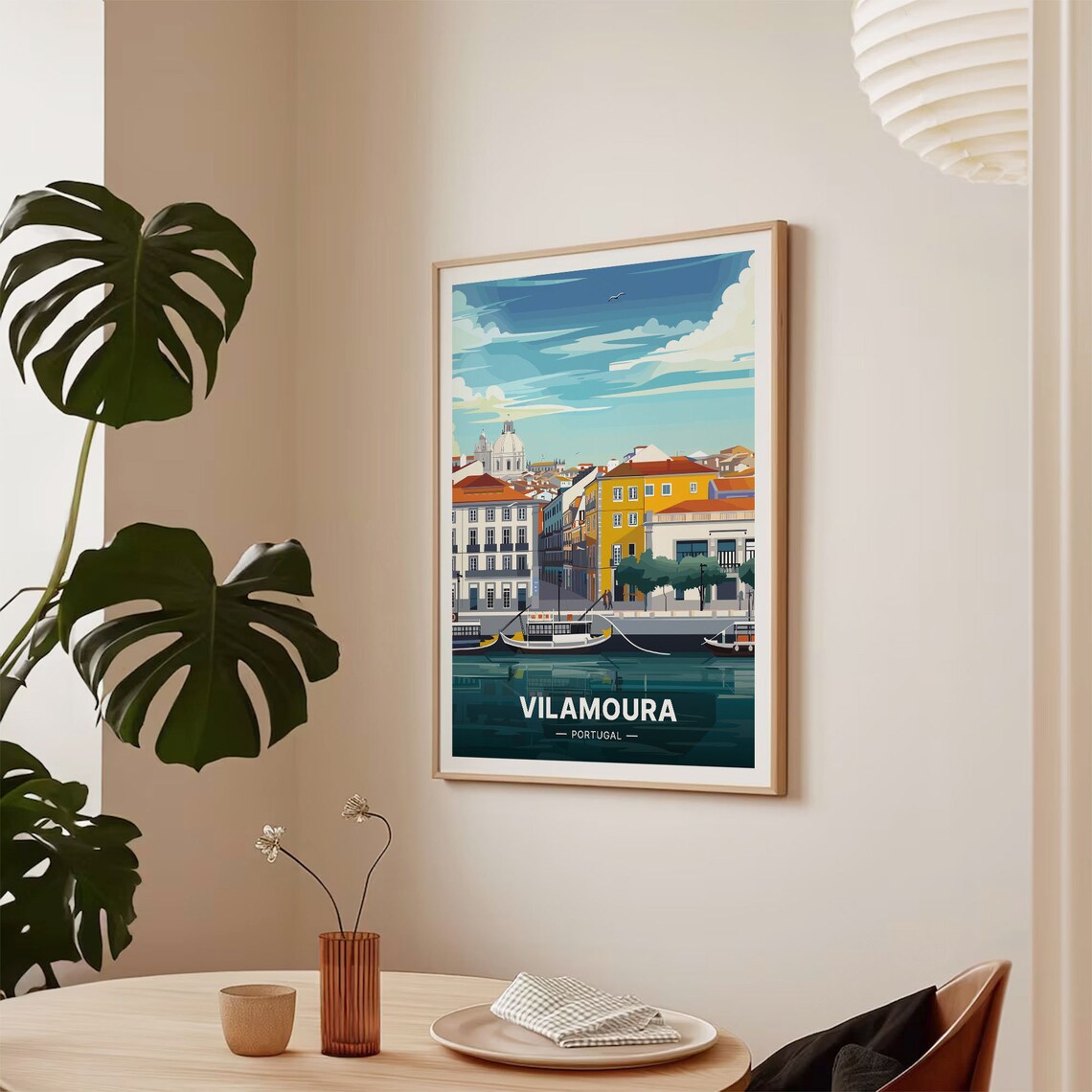 Vilamoura Portugal Marina Algarve Boats Waterfront Sunny Travel Poster - Image 2