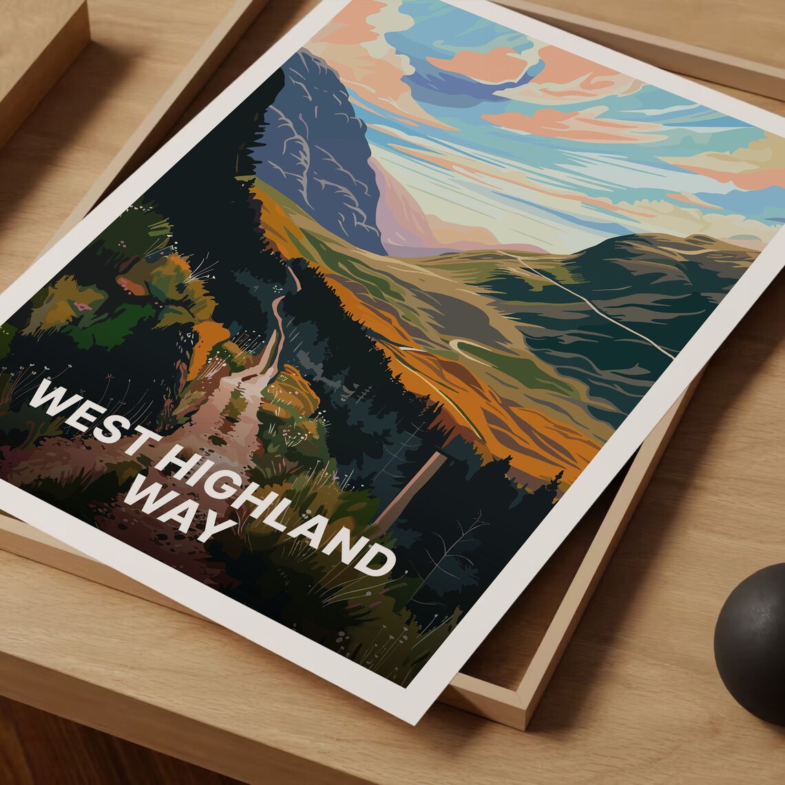 West Highland Way Travel Poster, Scotland Highlands - Image 3