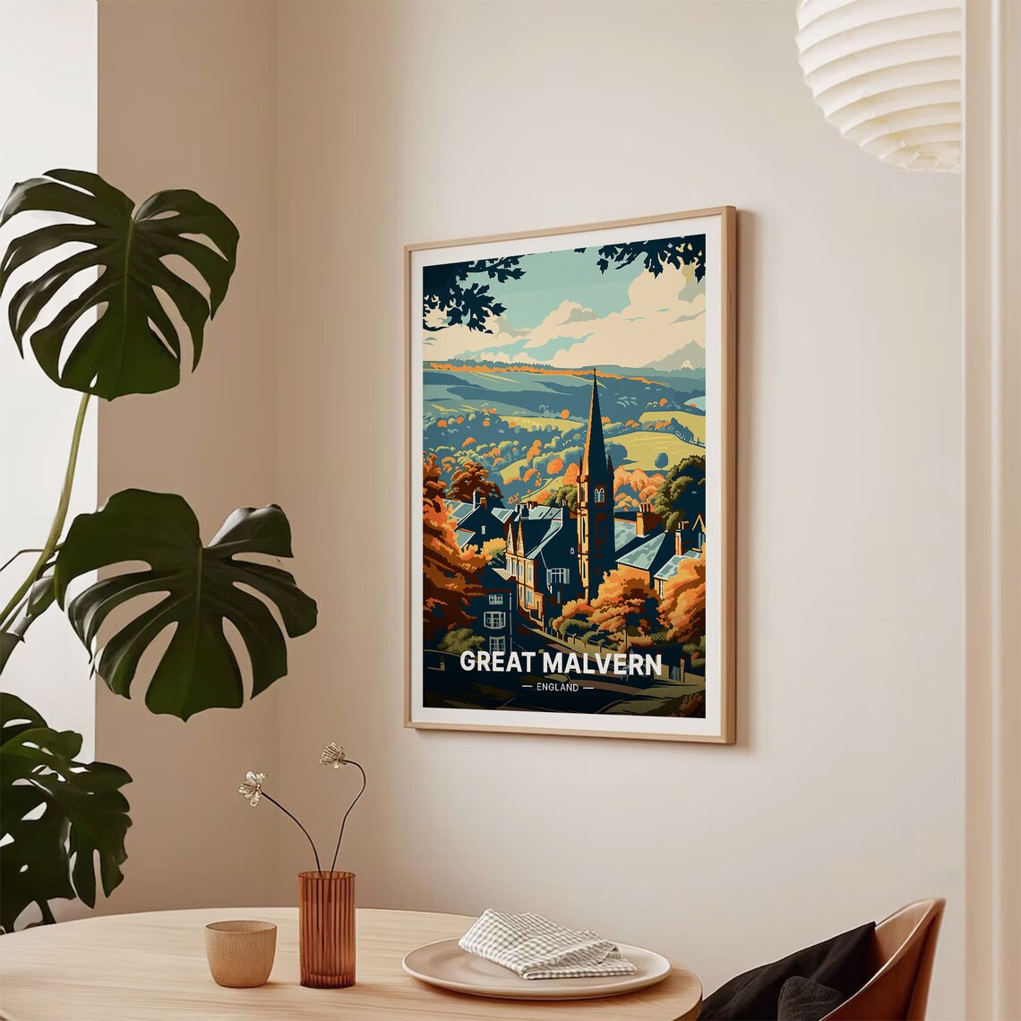 Great Malvern Travel Poster, British Countryside Art Print - Image 2