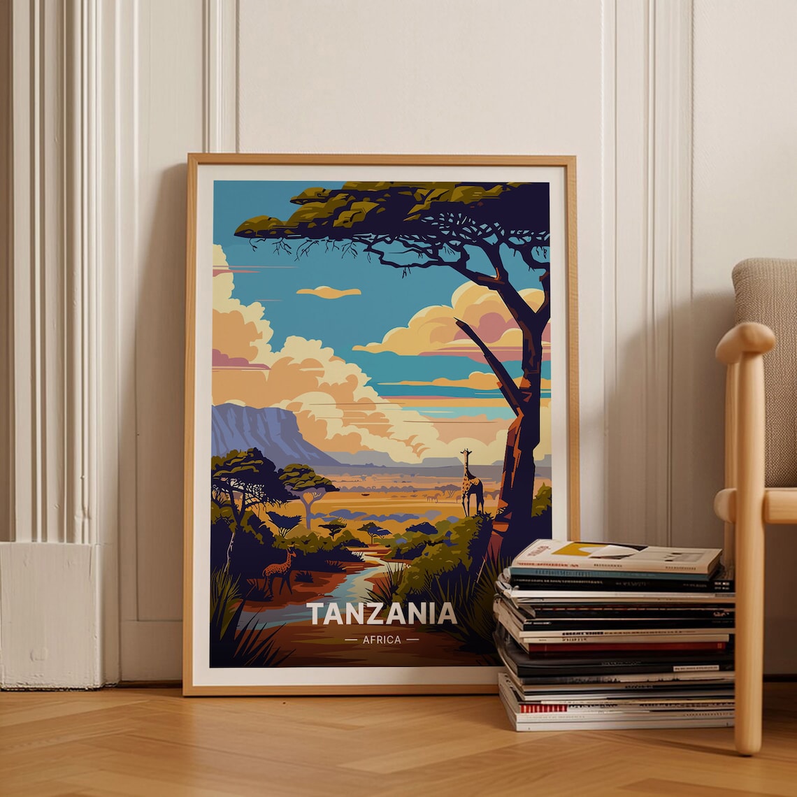 Tanzania Safari Adventure Poster, Travel Decor Art Print