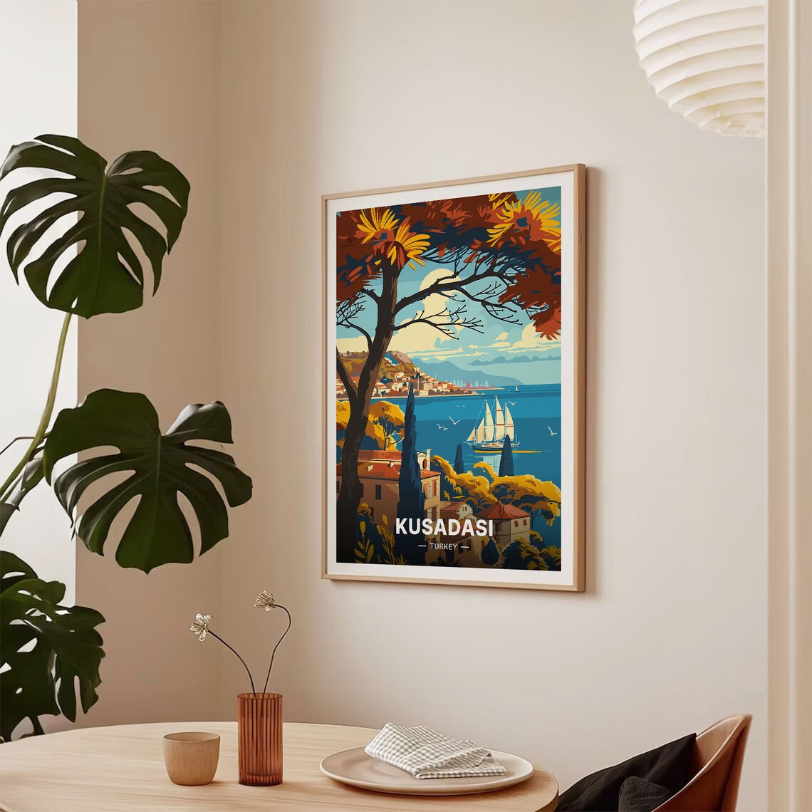 Kuadas Travel Poster, Turkey Cityscape Art - Image 2