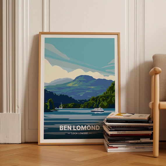 Ben Lomond Loch Lomond Scotland Mountain Lake Vintage Travel Poster