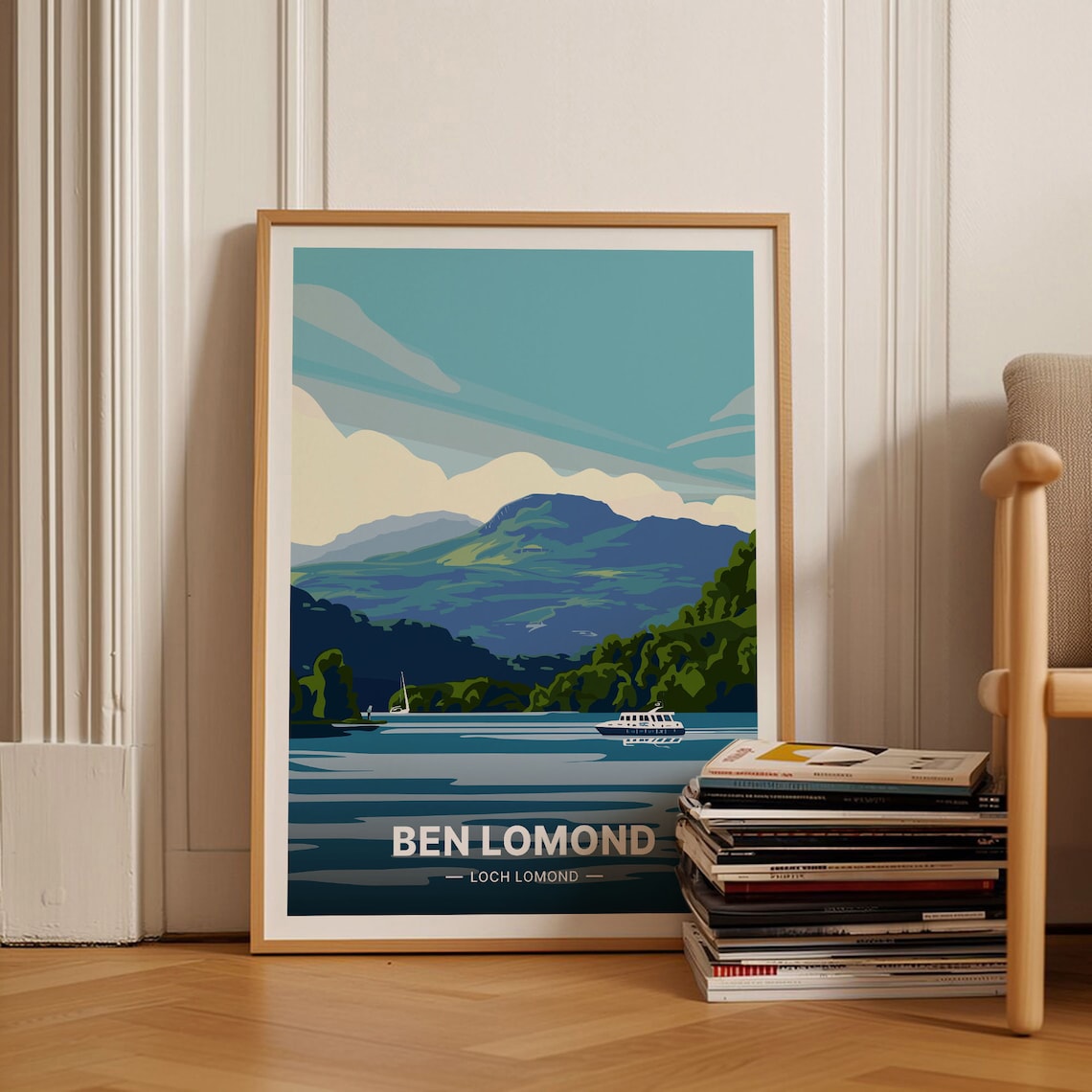 Ben Lomond Loch Lomond Scotland Mountain Lake Vintage Travel Poster