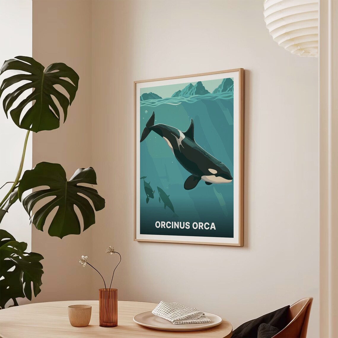 Orca Killer Whale Minimalist Ocean Sea Life Art - Image 2