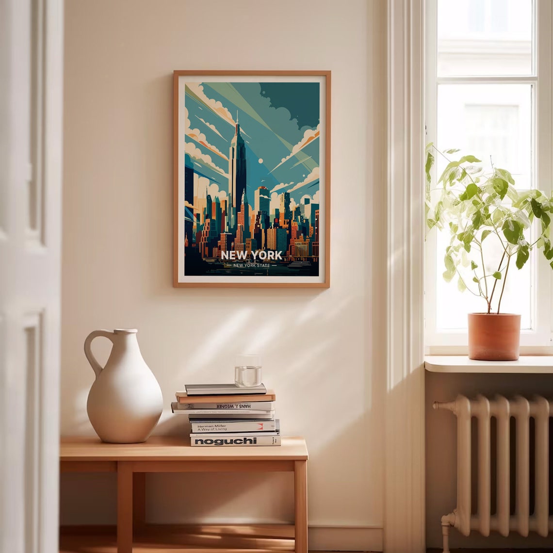 New York City Manhattan Skyline Empire State Style Art Poster - Image 4