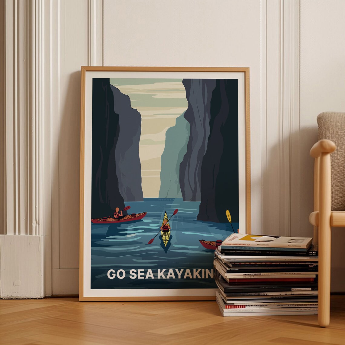 Go Sea Kayaking River Canyon Paddling Adventure Sport Poster