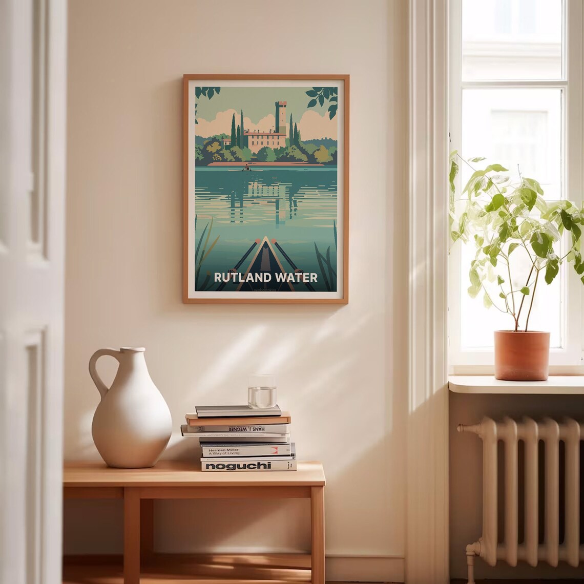 Rutland Water England Poster Reservoir Church Kayak Lake Art - Image 4