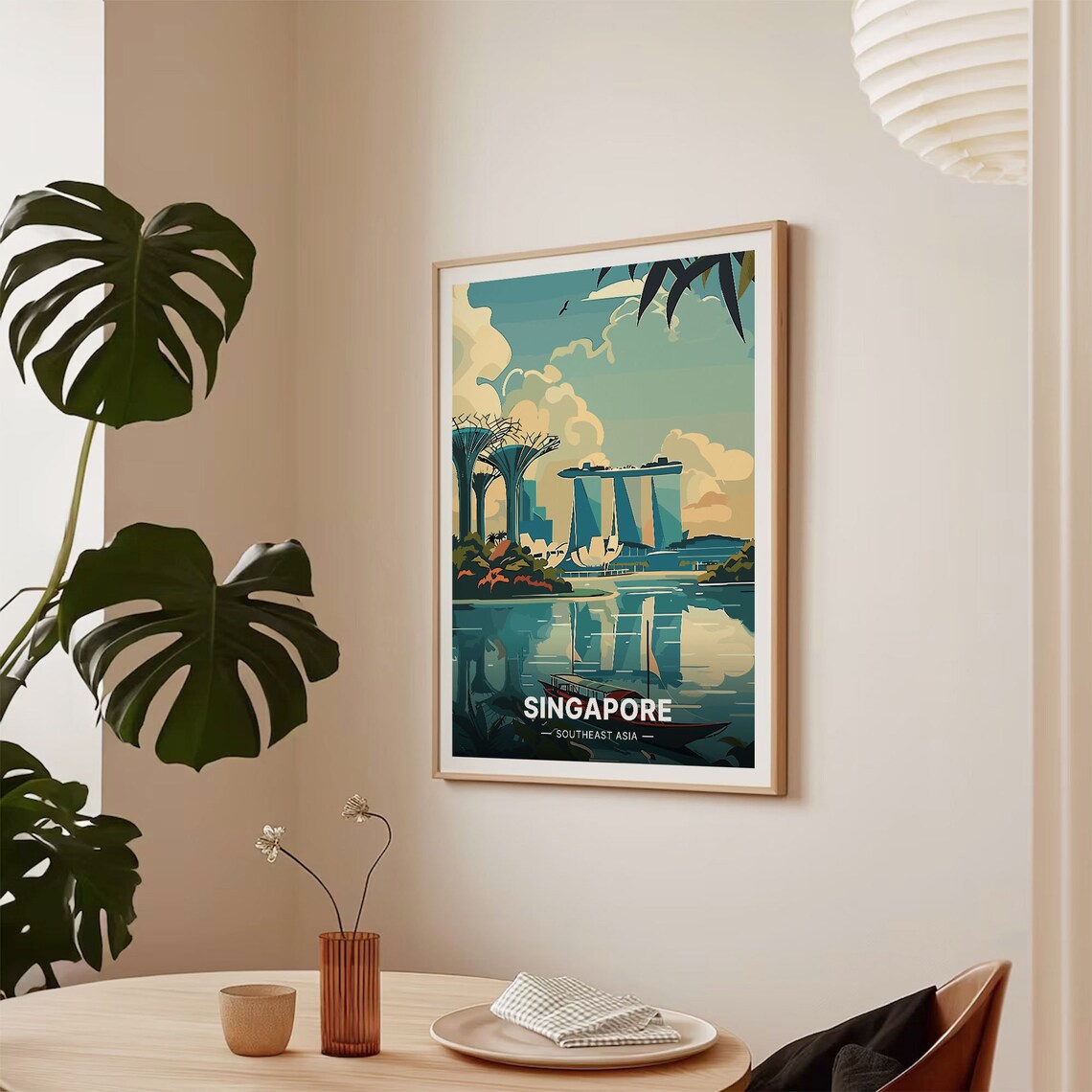 Singapore Skyline Minimalist Travel Poster, Southeast Asia - Image 2