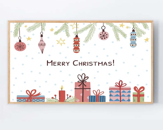 Merry Christmas Cute Ornaments Gifts Kids Holiday Art Poster