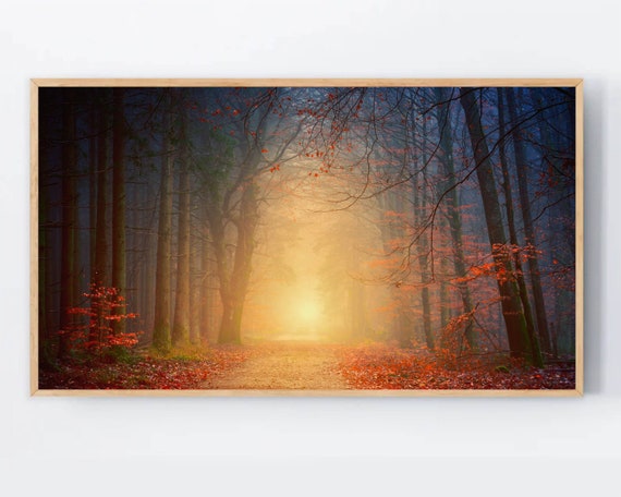 Fairycore Samsung Frame Tv Art Forest Path Mysterious Fall Instant