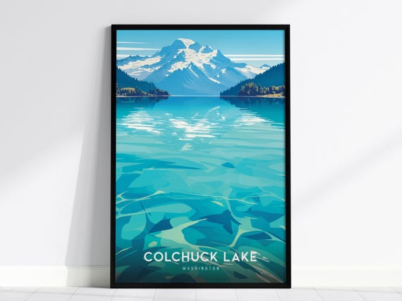 Colchuck Lake Poster Washington Turquoise Waters Dragontail Peak