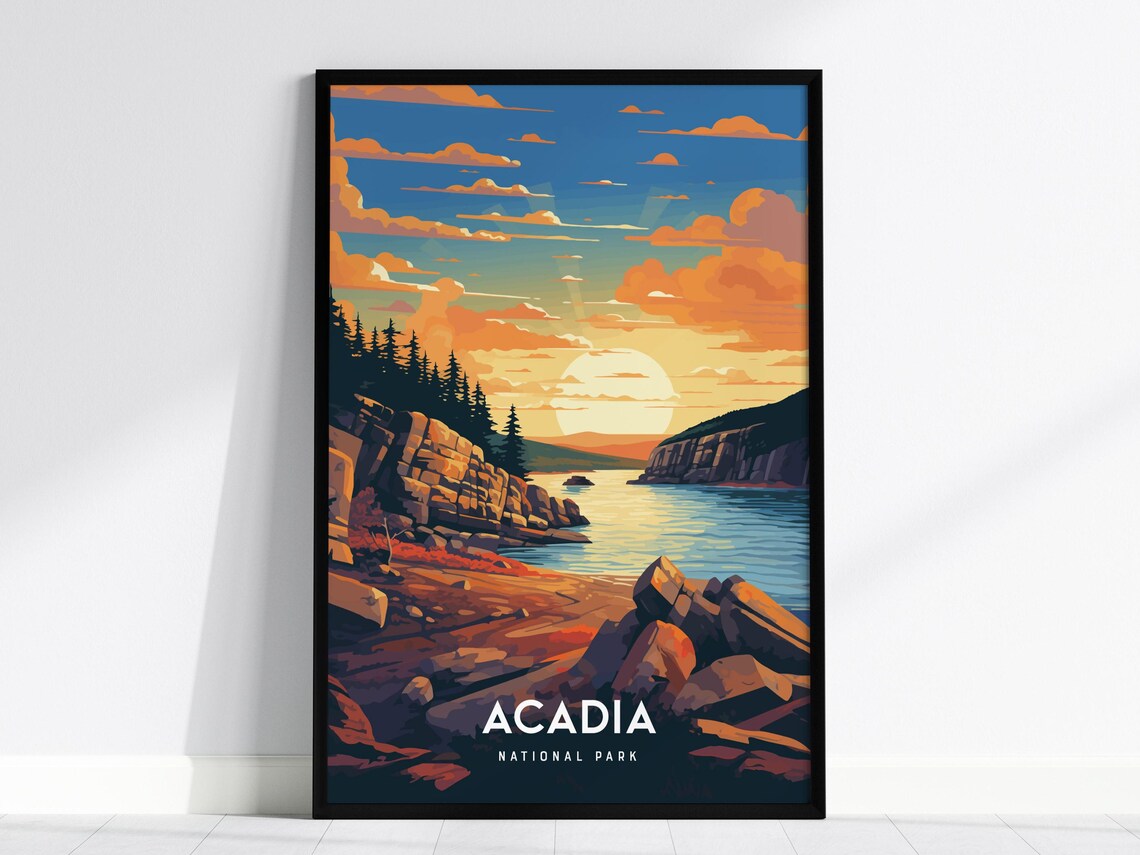 Acadia National Park Maine Coastal Sunset Art Print