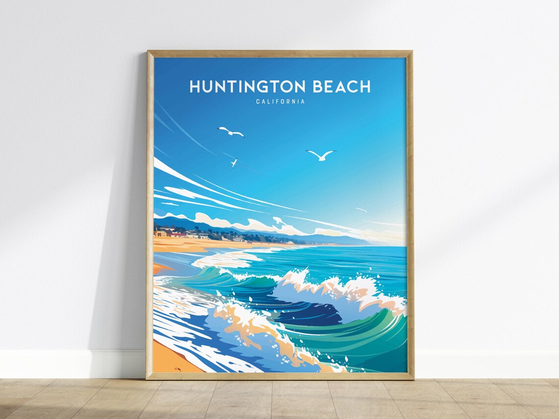 Huntington Beach Surf City USA Travel Poster