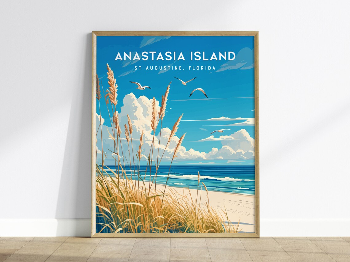 Anastasia Island State Park St Augustine Florida Travel Poster
