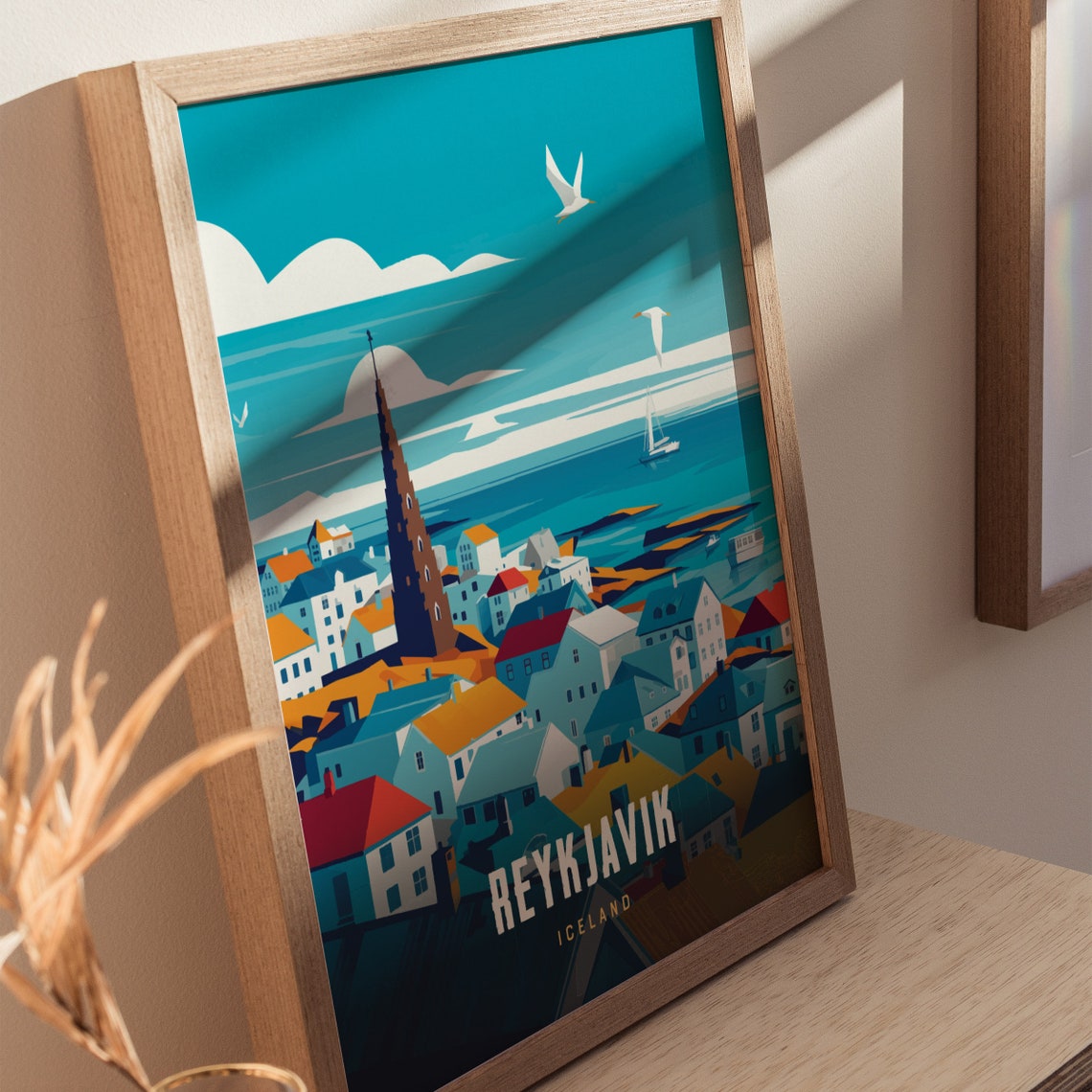 Reykjavk Travel Poster Wall Art Iceland Reykjavik Poster Reykjavk Hallgrmskirkja Church Iceland Travel Print Reykjavik Travel Decor - Image 2