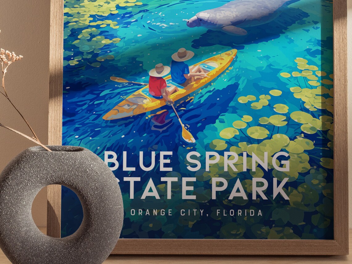Blue Spring State Park Florida Travel Poster Print - Image 4
