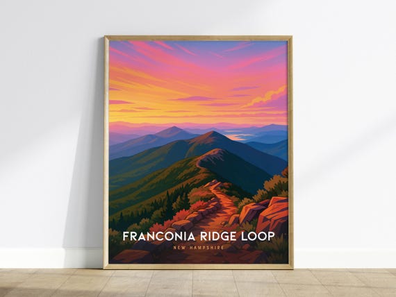 Franconia Ridge Print Appalachian Trail Art New Hampshire Sunset