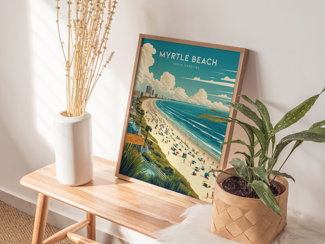 Myrtle Beach Travel Poster, South Carolina Wall Art - Image 3
