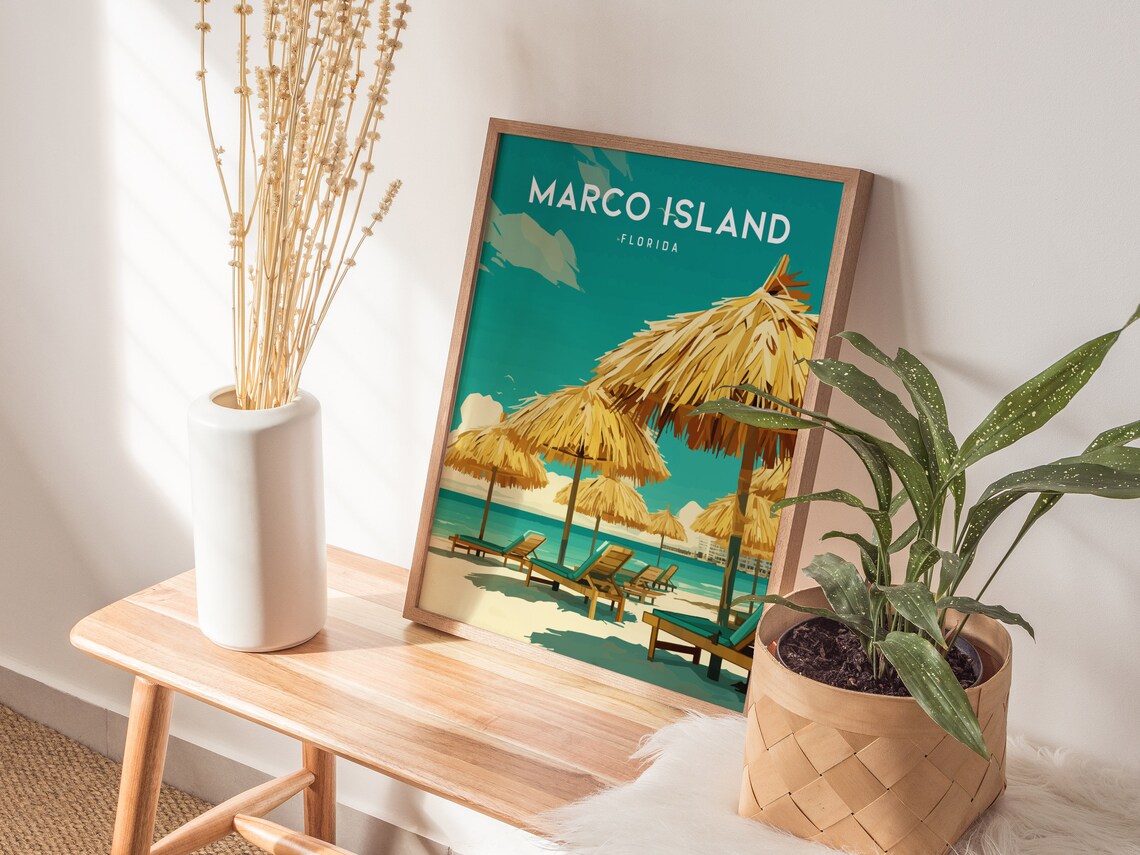 Marco Island Florida Travel Poster, Gulf Coast Beach - Image 4