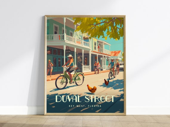 Duval Street Key West Florida Keys Travel Poster