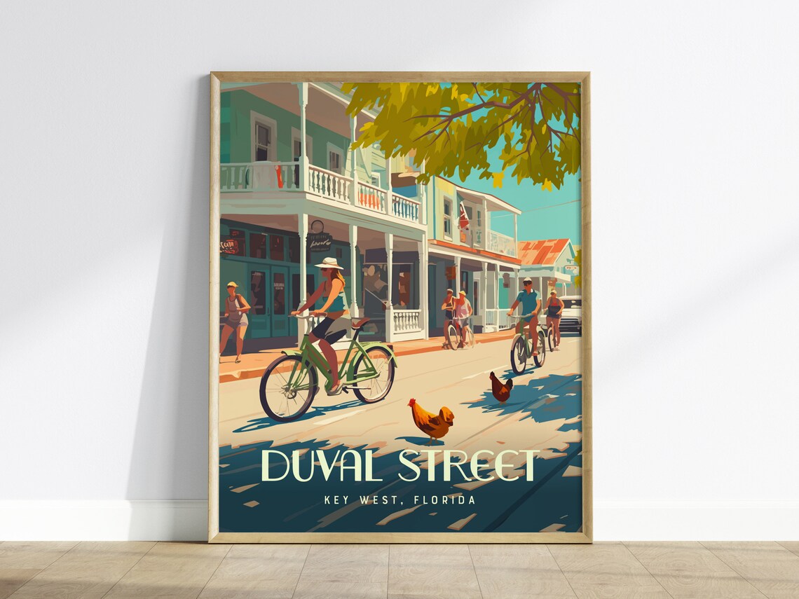 Duval Street Key West Florida Keys Travel Poster