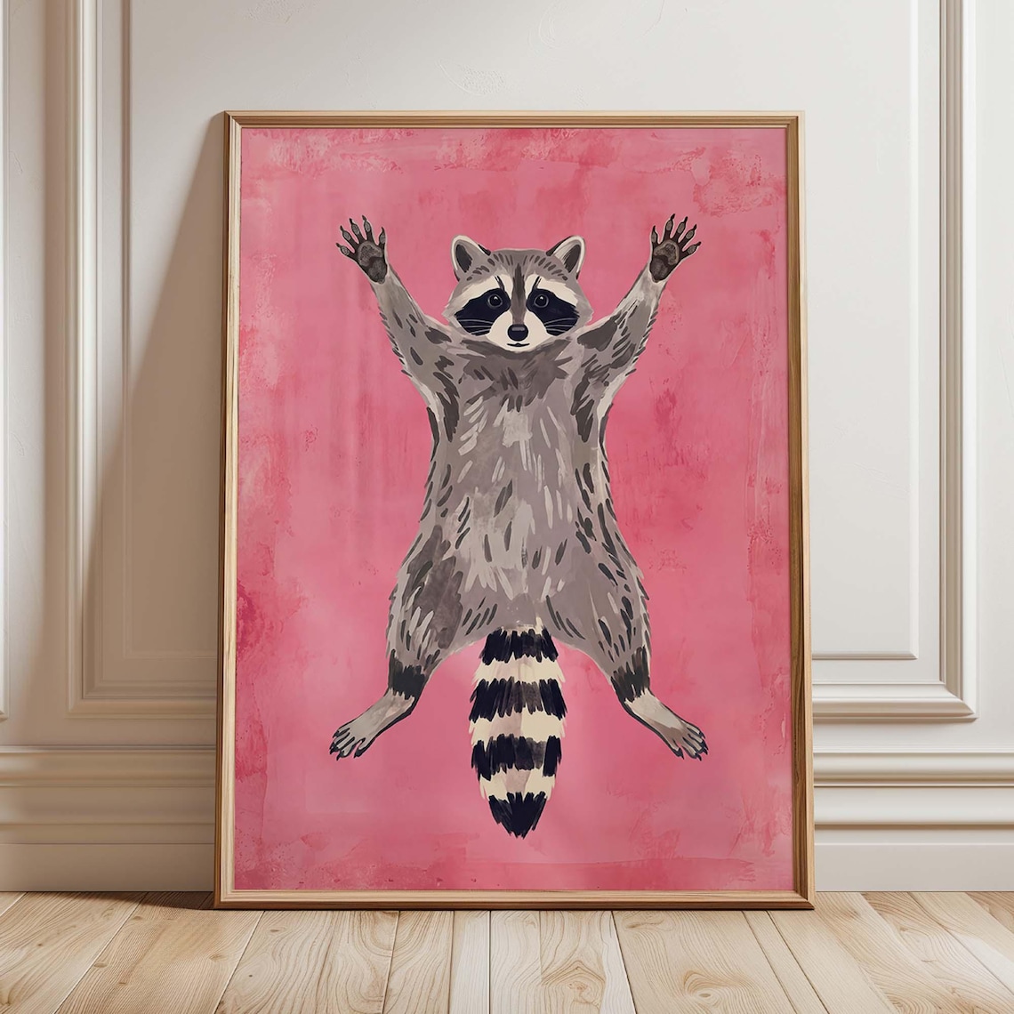 Raccoon Nursery Wall Art Print, Cute Woodland Decor