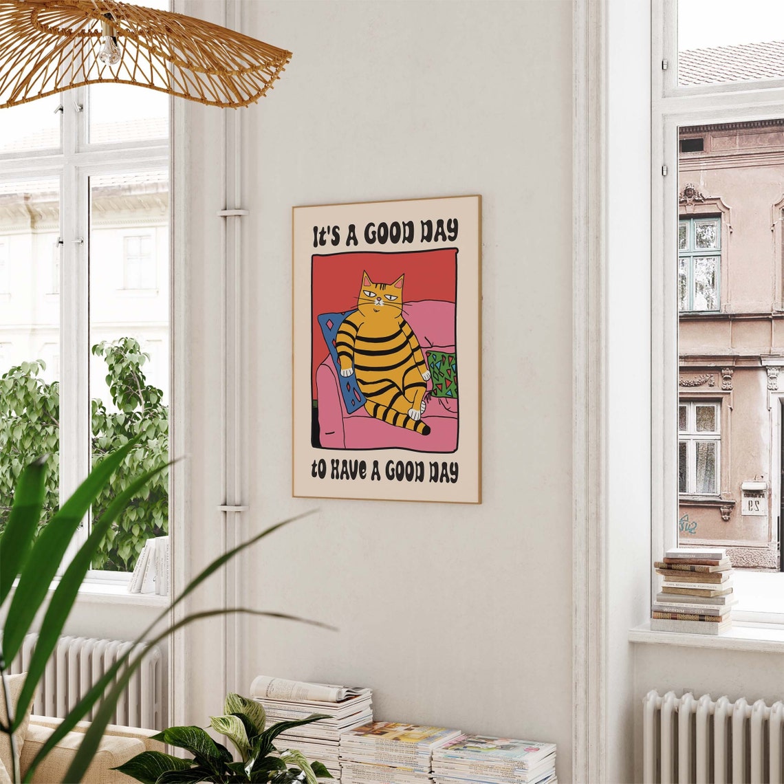 Its A Good Day To Have A Good Day Chubby Orange Cat Art Poster - Image 4