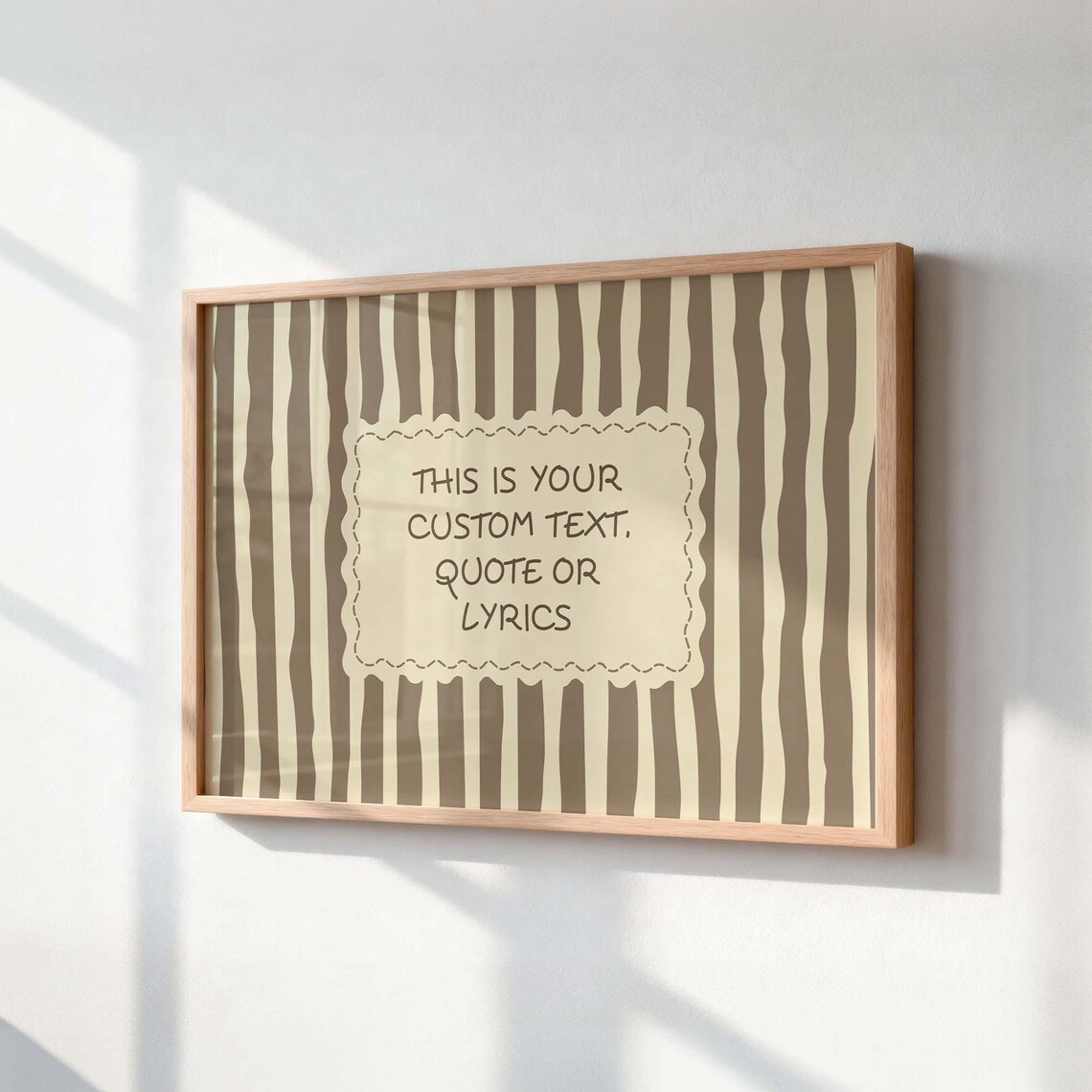 Personalised Text Print Custom Song Lyrics Gift Handwritten Style Quote Poster Vintage Stripe Wall Art