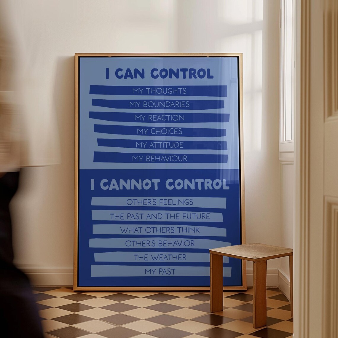 What I Can And Cannot Control Poster, Therapy Decor