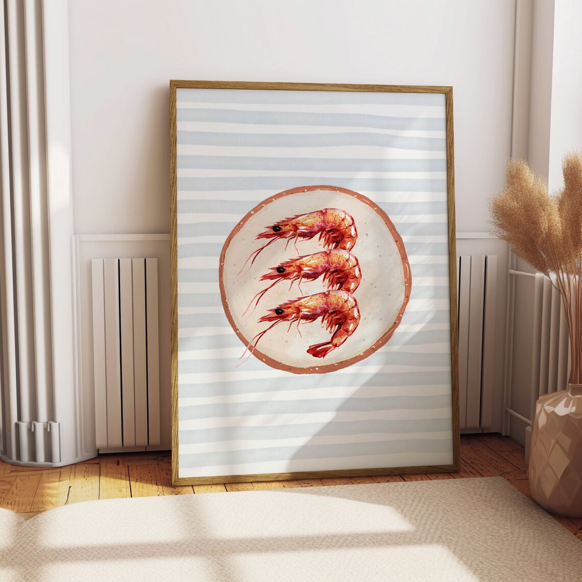 Prawn Print Vintage Food Poster, Retro Kitchen Decor - Image 3