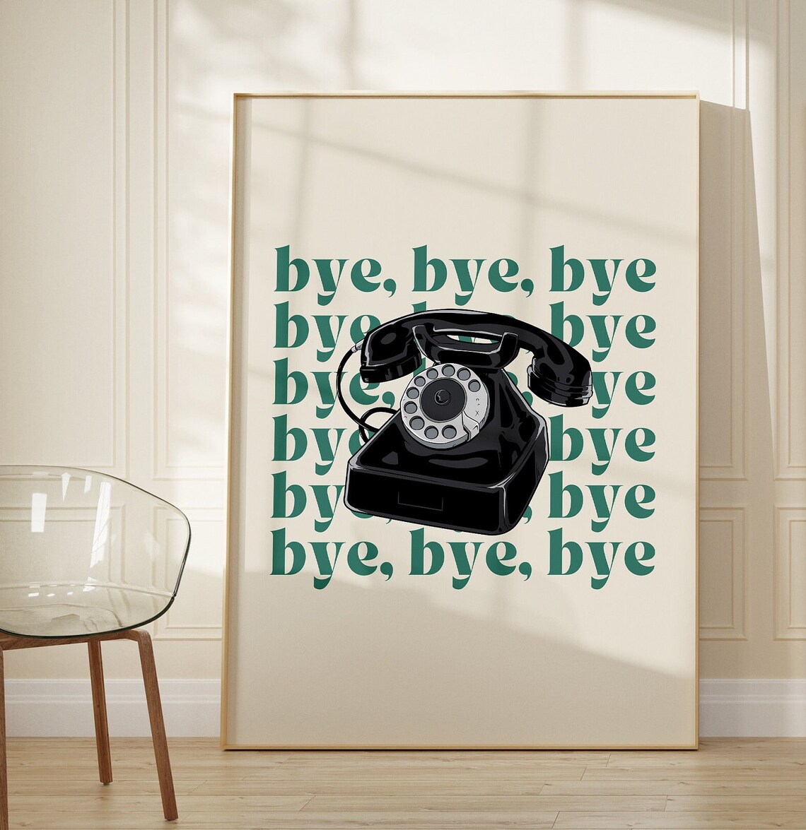 Irish Phone Call Goodbye Retro Vintage Art Print - Image 3