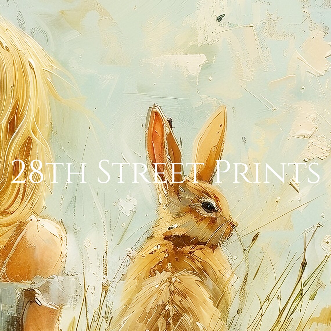 Spring Easter Bunny Painting, Nursery Decor - Image 2
