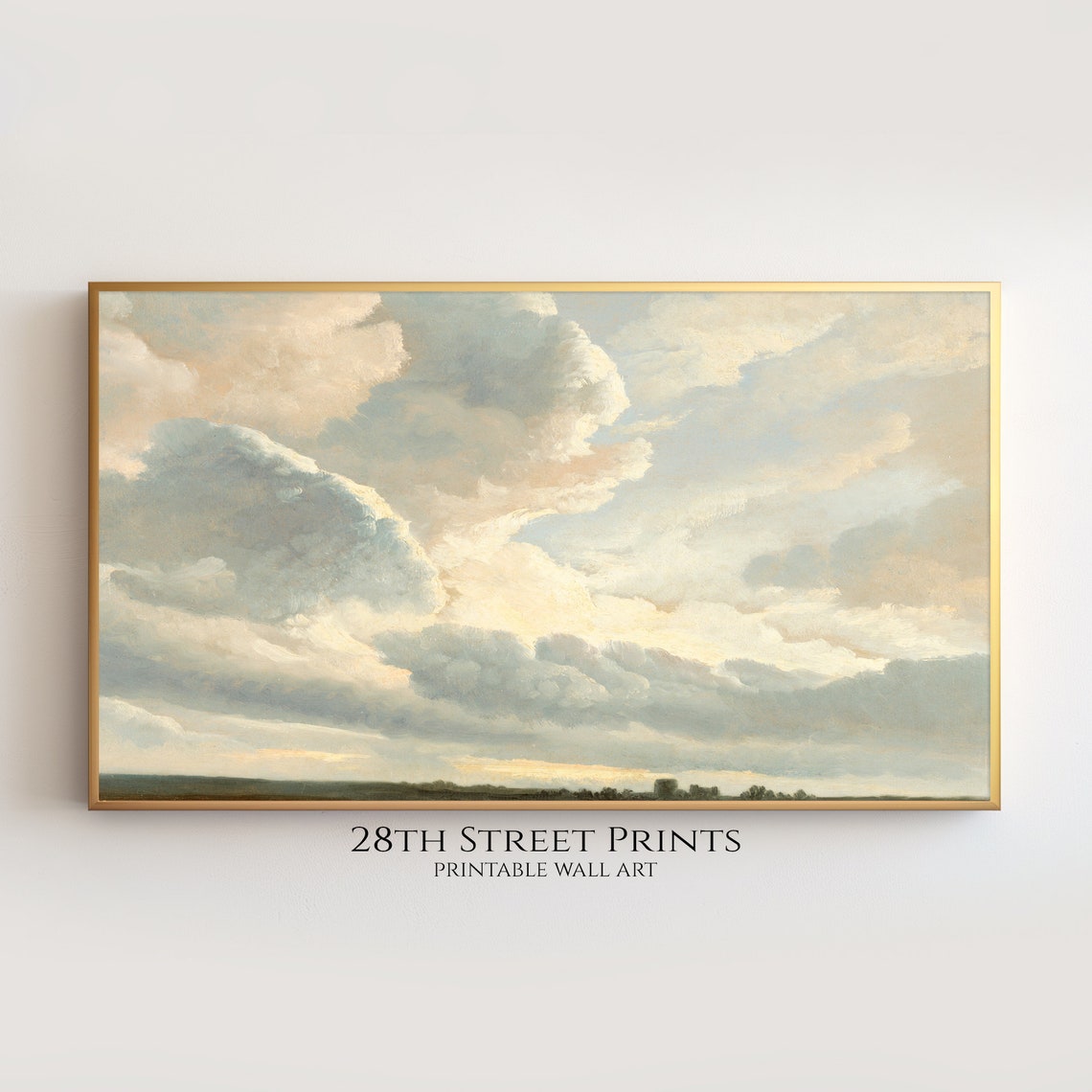 Vintage Cloud Study Dramatic Sky Over Quiet Landscape Horizon Poster - Image 2