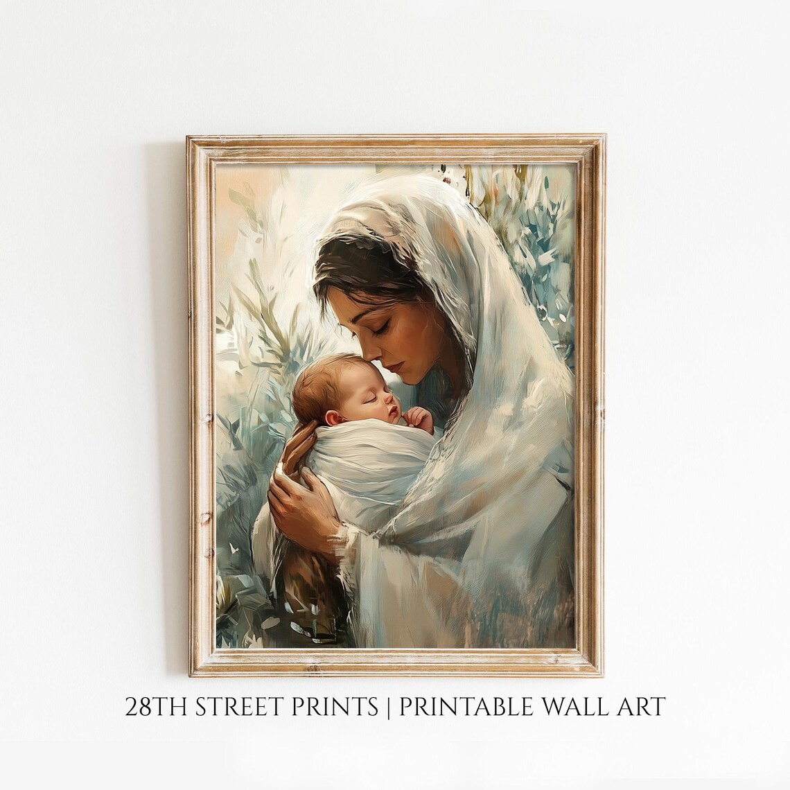 Divine Embrace Mary and Baby Jesus Christian Art Print