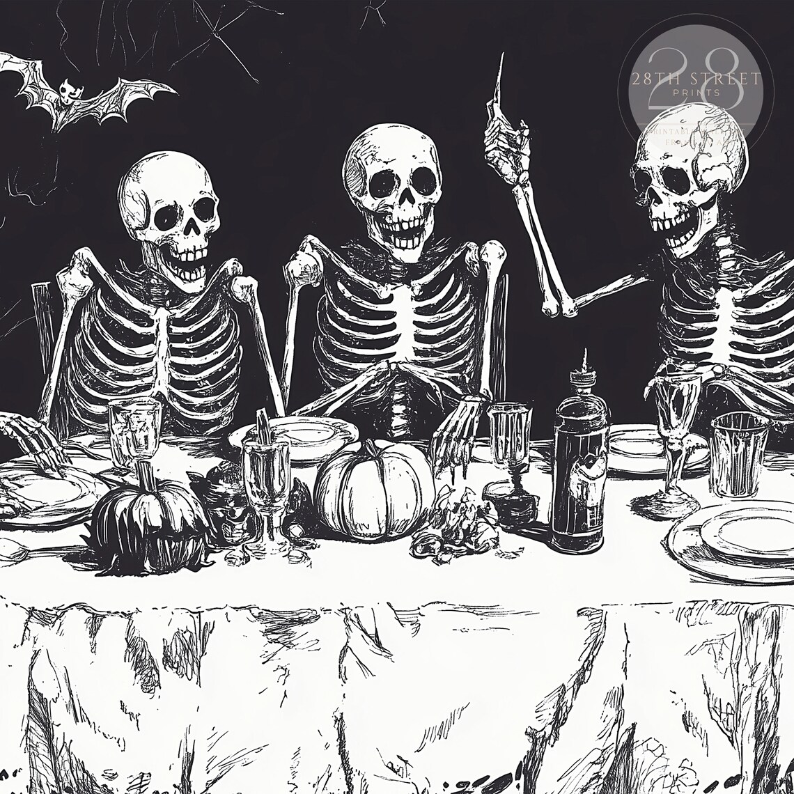 Halloween Spooky Skeletons TV Art, Funny Decor - Image 3