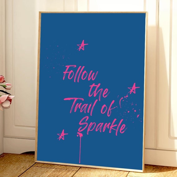 Inspirational Quote Print Blue Pink Motivational Wall Art Aesthetic Poster For Dorm Cute Preppy Teens Room Decor College Apartment Decor