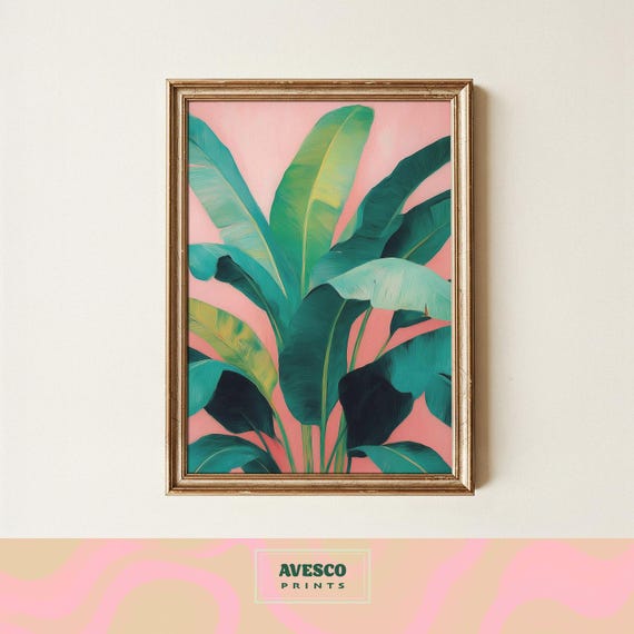 Banana Leaf Wall Art Print Tropical Leaves Poster Summer Botanical Home Decor
