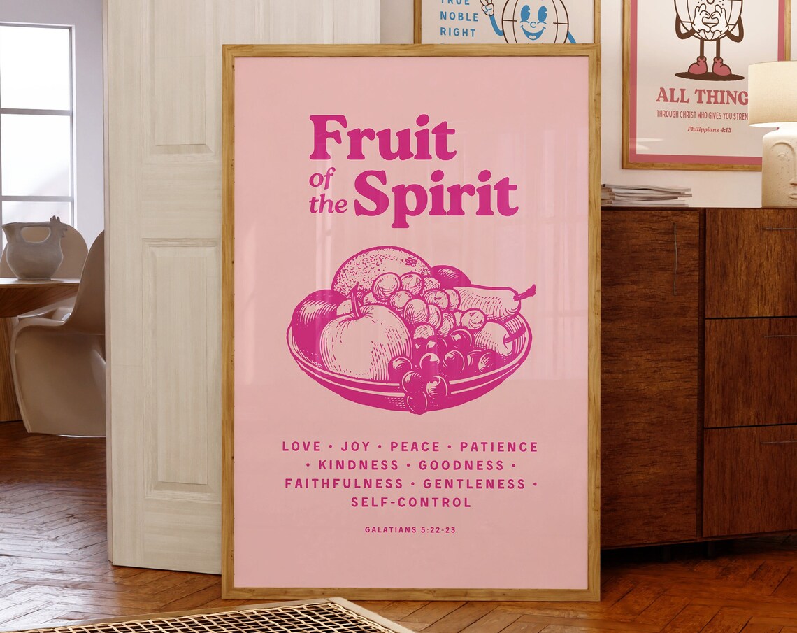 Fruit Of The Spirit Retro Kitchen Art Print