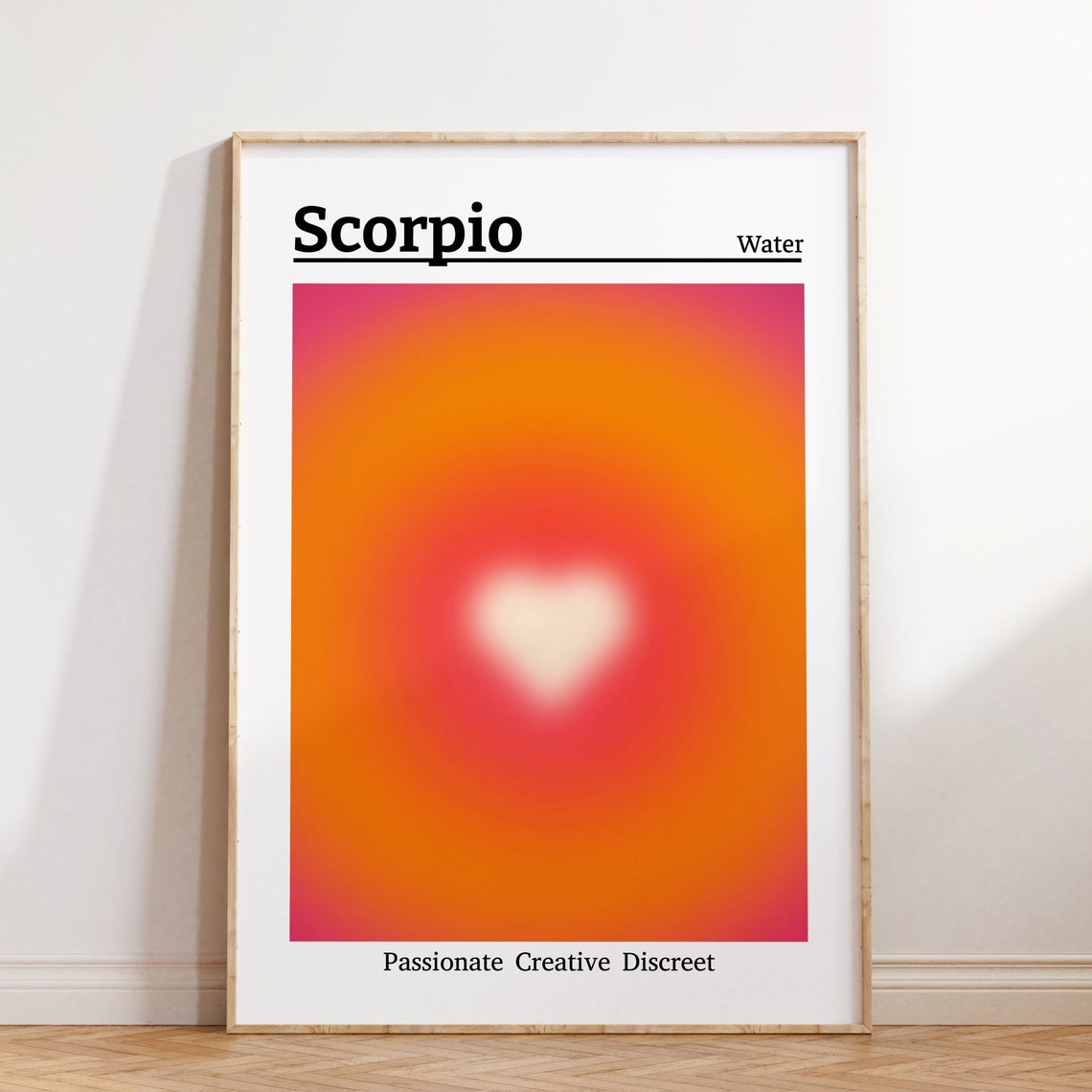 Scorpio Zodiac Heart Aura Gradient Astrology Sign Wall Poster