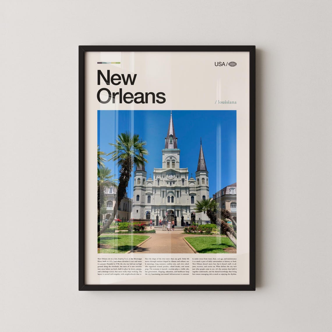New Orleans Print Louisiana Wall Art Poster French Quarter Photo Southern City Decor Urban Landscape