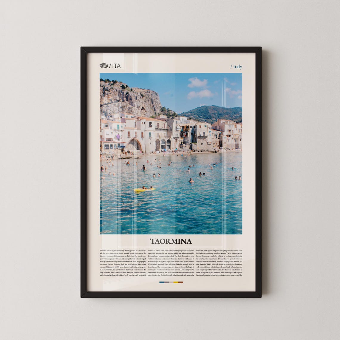 Taormina Sicily Beachfront Town Italy Photography Travel Poster