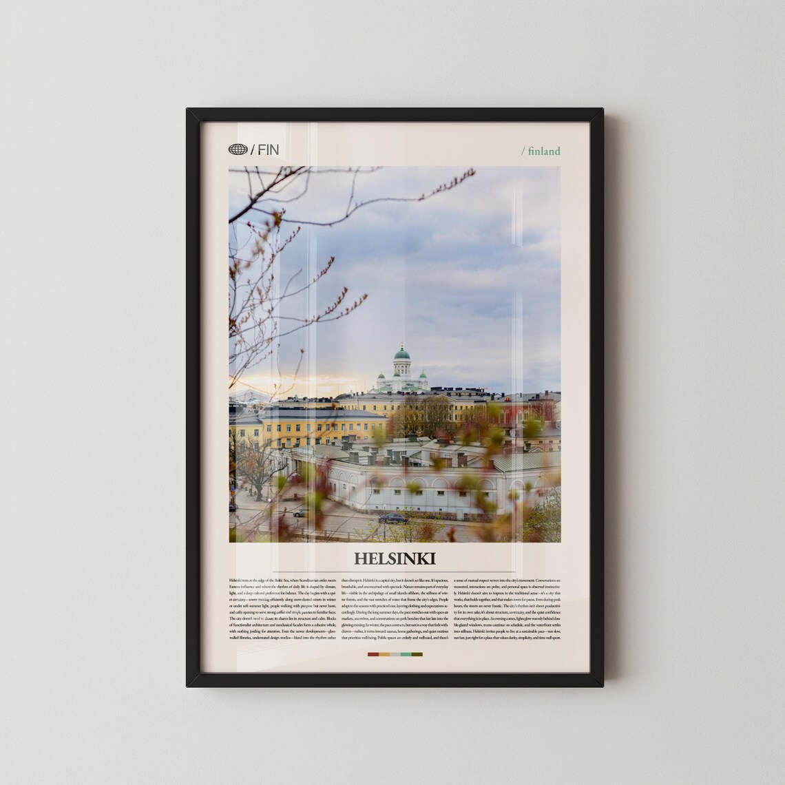 Helsinki Finland Nordic Cityscape Spring Photo Travel Poster