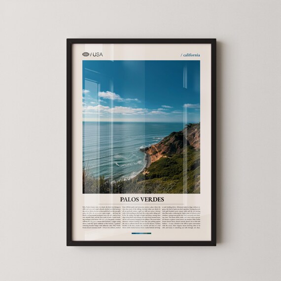 Palos Verdes California Coastal Cliffs Ocean View Travel Poster