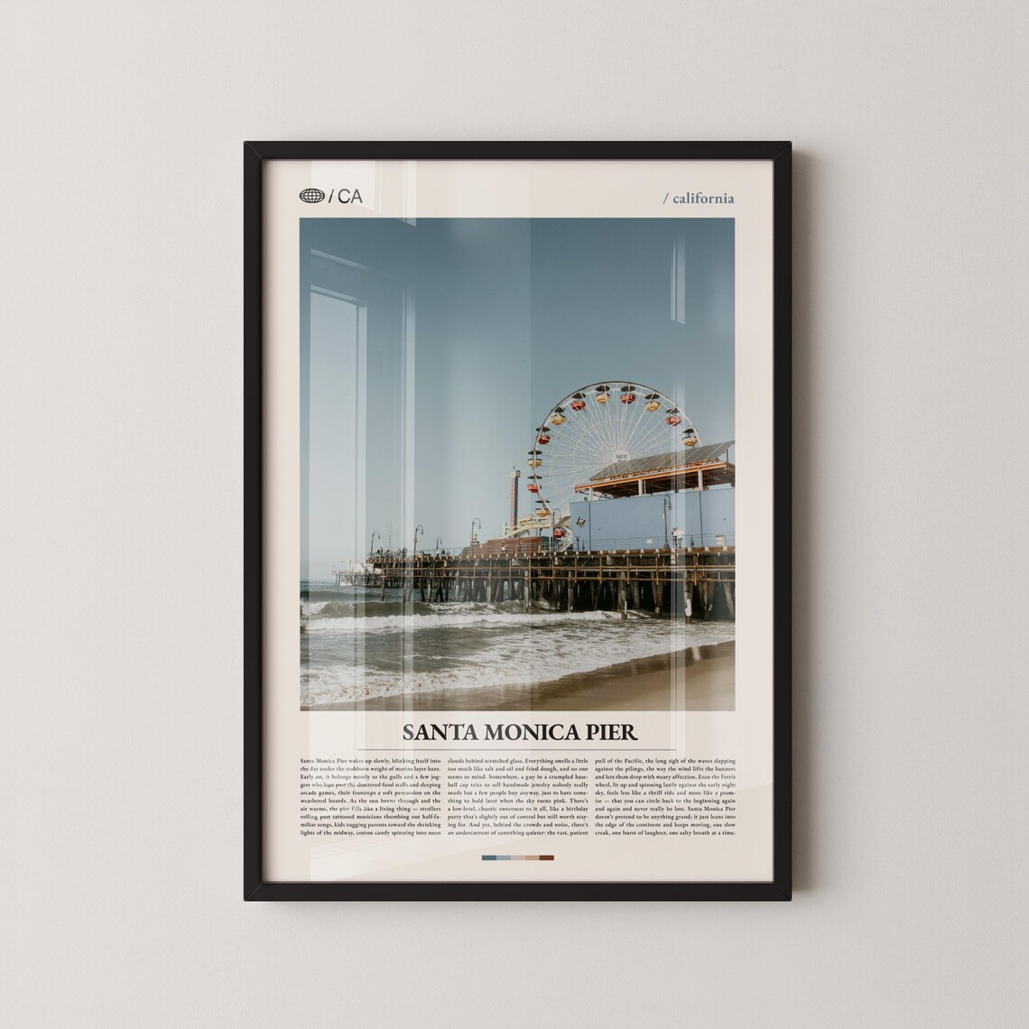 Santa Monica Pier Ferris Wheel Photo Essay California Travel Poster
