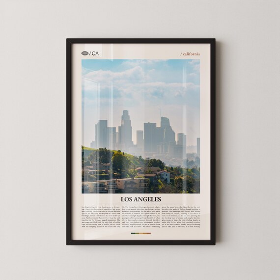 Los Angeles Downtown Skyline With Hillside Homes Photo Poster