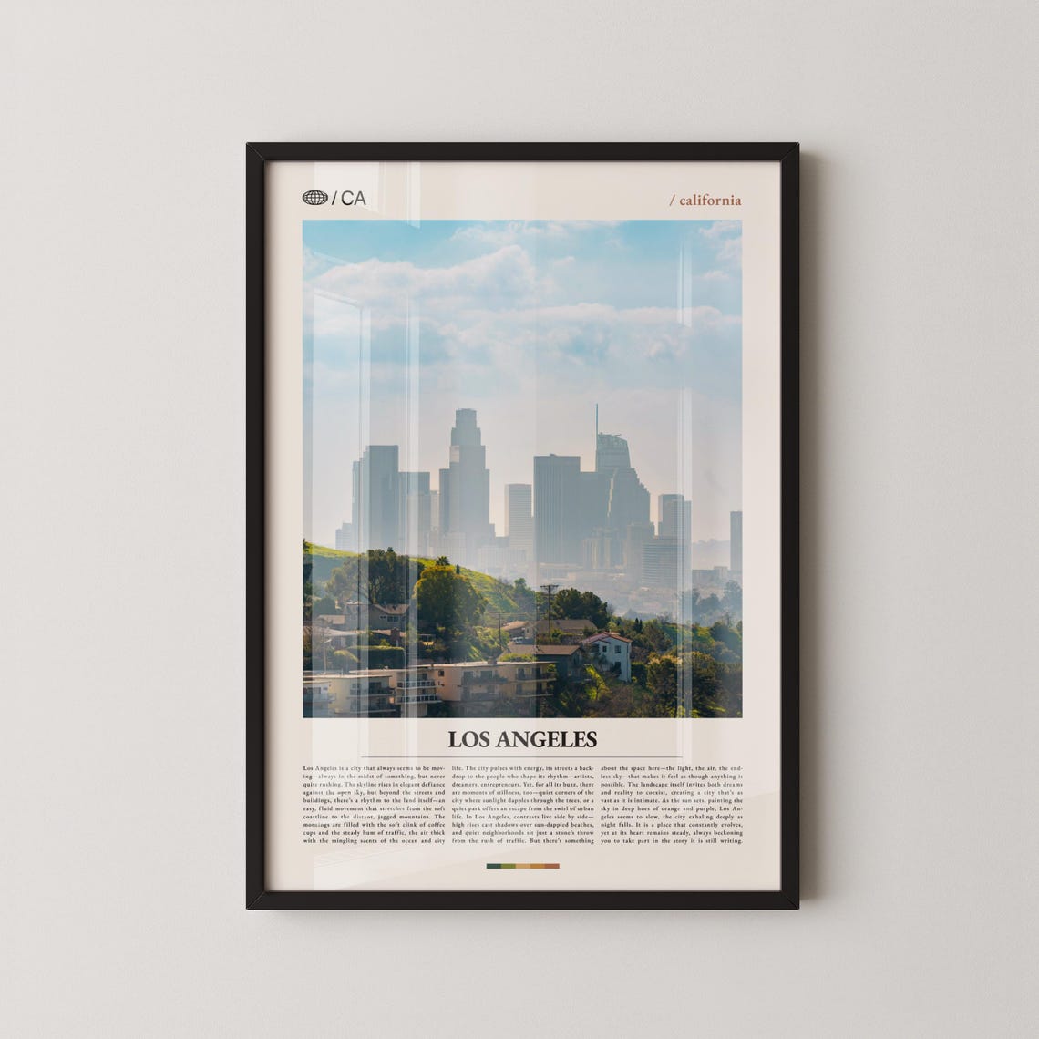 Los Angeles Downtown Skyline With Hillside Homes Photo Poster